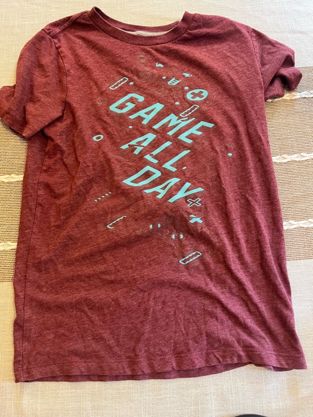 Old Navy Game All Day Maroon Graphic Tee
